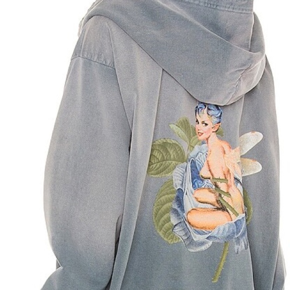 Boys Lie Gray Hoodie with Pin-Up Graphic